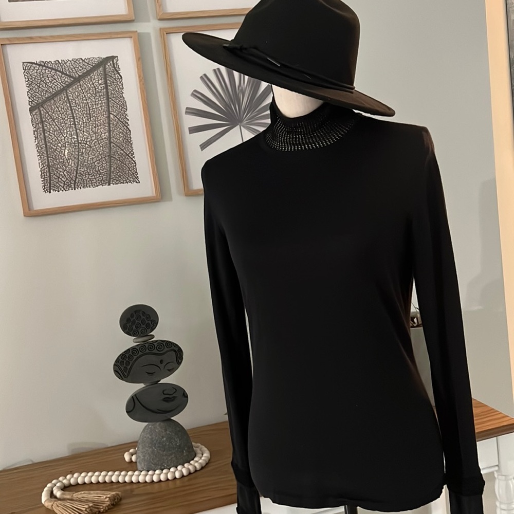 Black Light Wool Turtle Neck Sweater - image 1